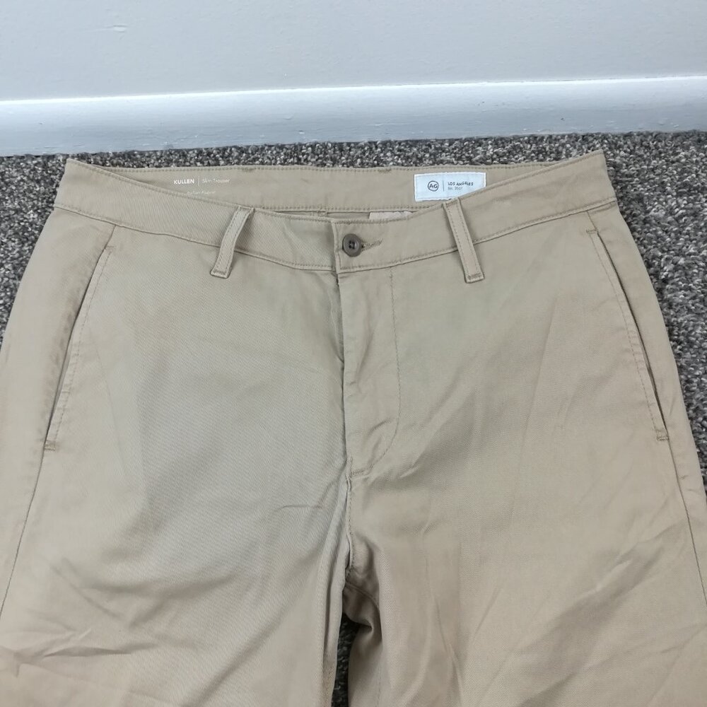AG Adriano Goldschmied Pants Chino Beige Tan 32x30 Kullen Slim Fit Stretch - Picture 2 of 11